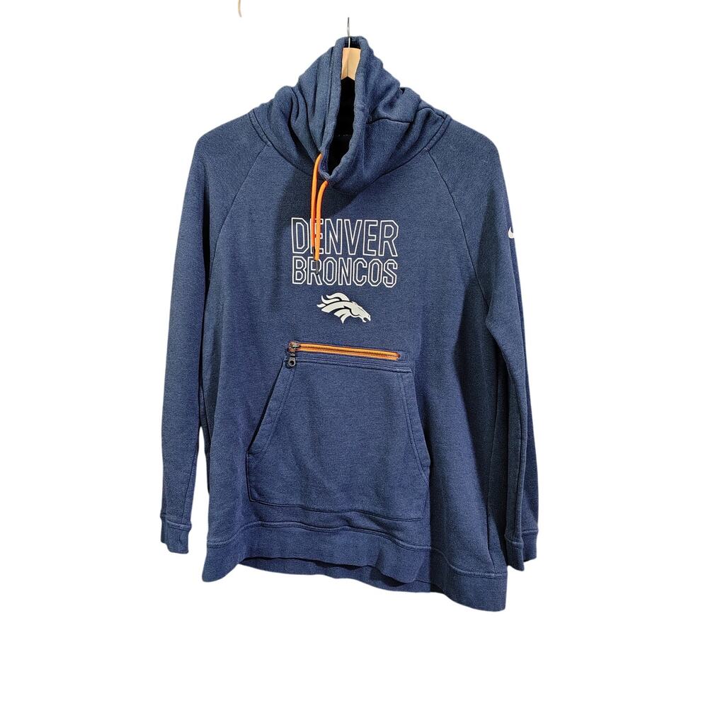 Nike Unisex Medium NFL Denver Broncos Stacked Neck Pullover Long Neck